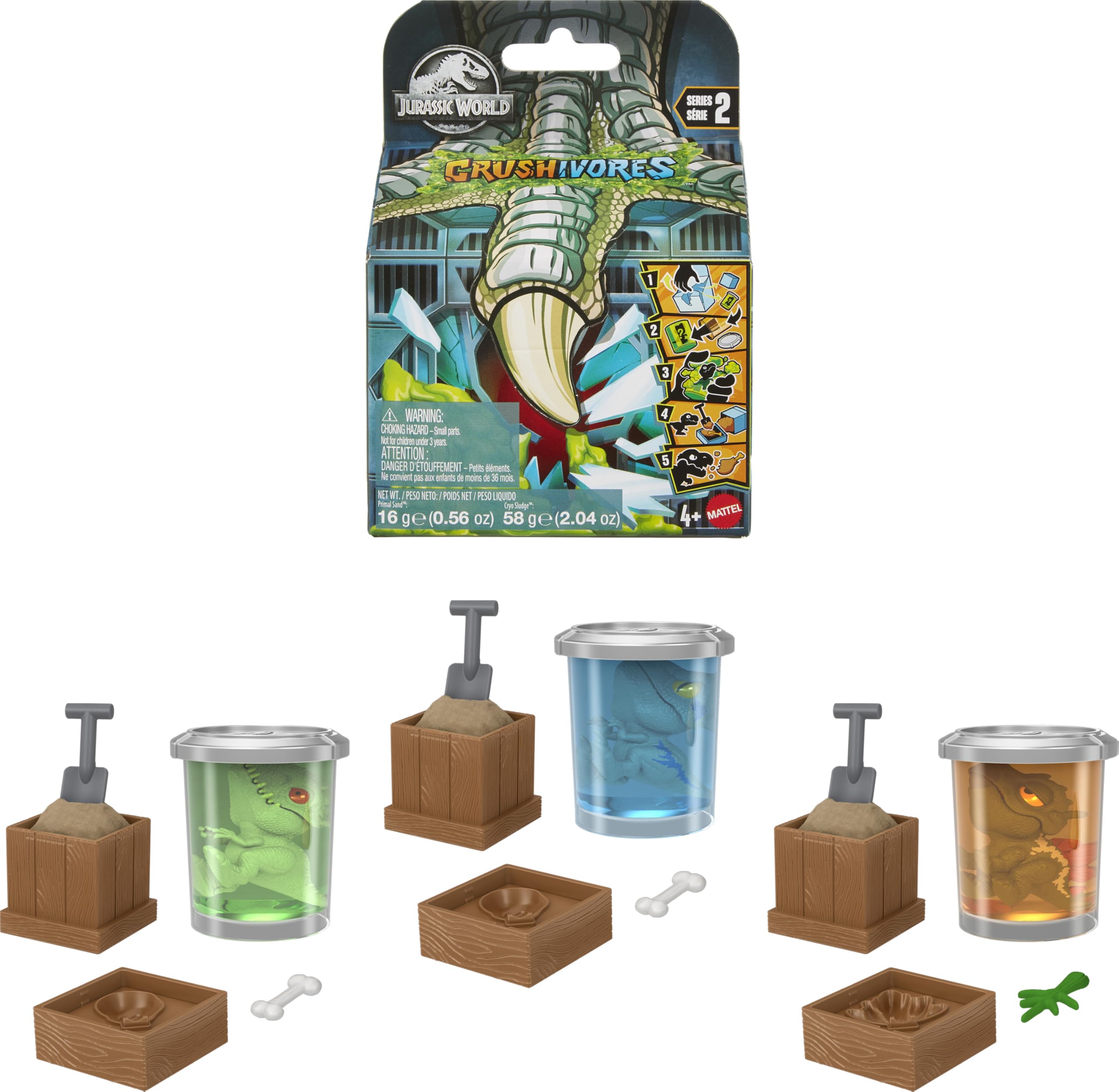 Amazon.com: Mattel Jurassic World Crushivores Mini Dinosaur Figure